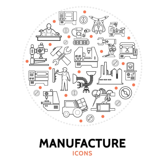 Round composition with manufacture elements