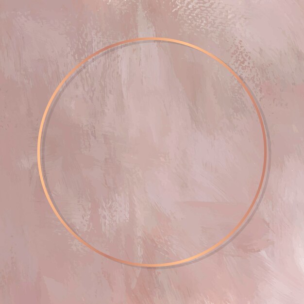 Round copper frame on pink background