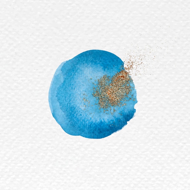 Бесплатное векторное изображение Круглая выцветшая синяя акварель с блеском