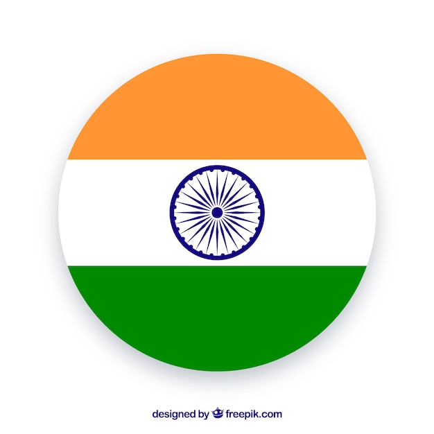 Free Vector round flag of india