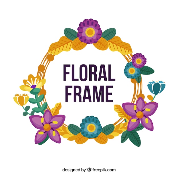 Free vector round floral frame