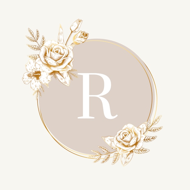 Free vector round floral label