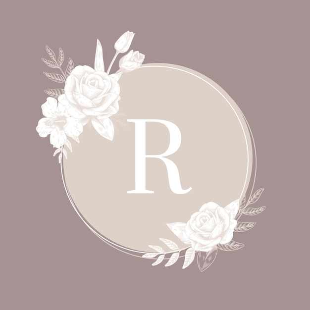 Round floral label