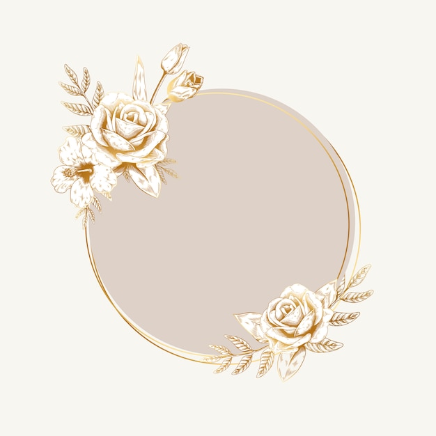 Round floral label