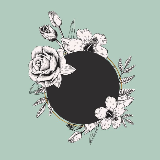 Round floral label