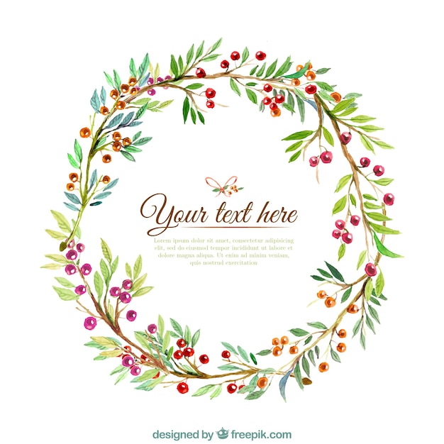 Free vector round floral wreath