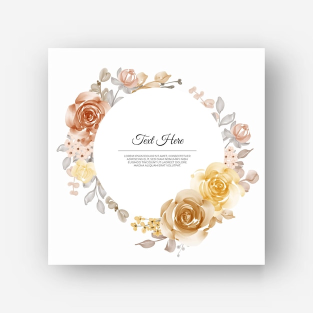 Free vector round flower frame with yellow orange flowers