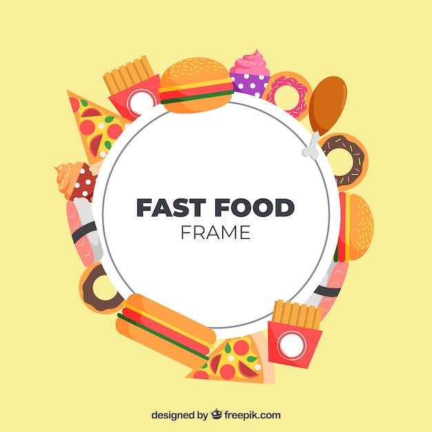 Free vector round food frame background