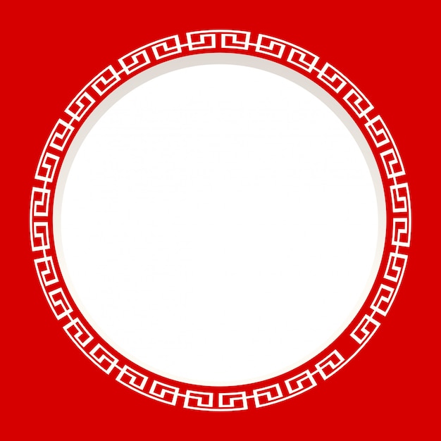 Round frame on red background