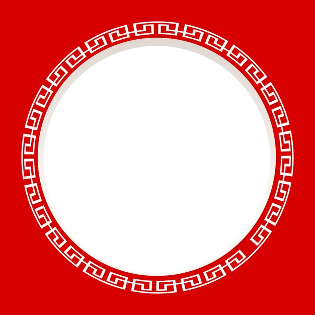 Round frame on red background