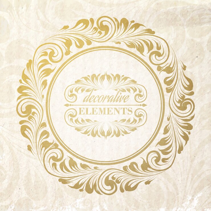 Free Vector round frame with decorative leaves.