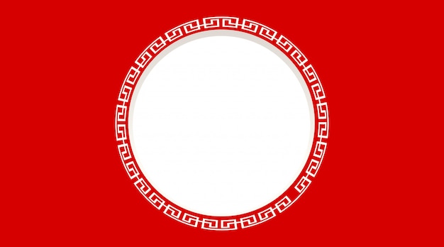 Round frame with red background