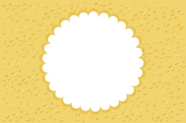 Free vector round frame with yellow background