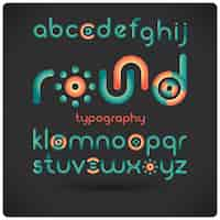 Free vector round geometric modern typeface