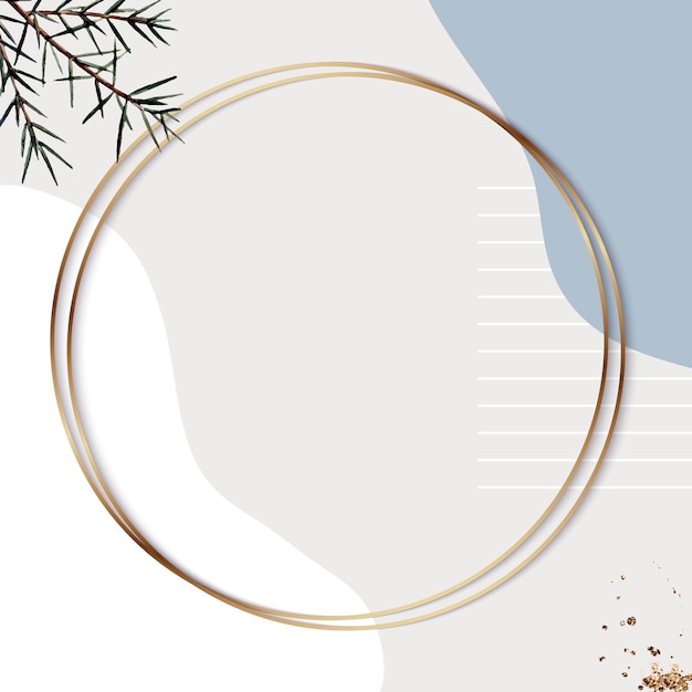 Free vector round gold frame on beige minimal patterned background