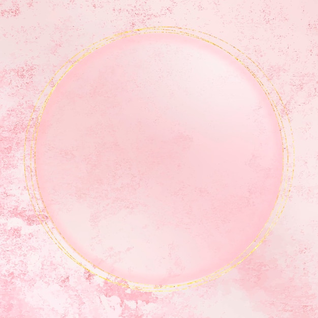 Free vector round gold frame on bggg background