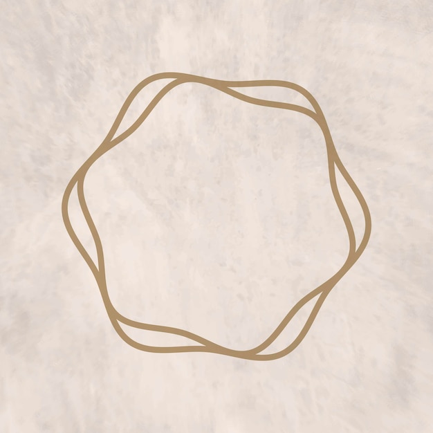 Free vector round gold frame vector with design space