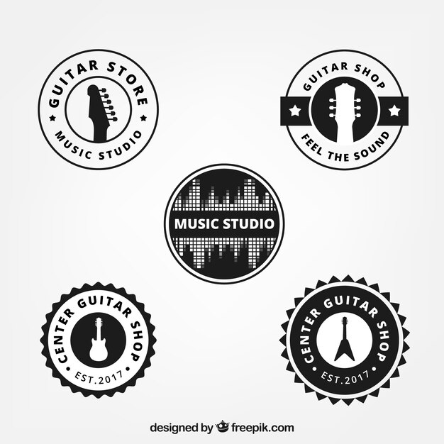 Round guitar logo pack