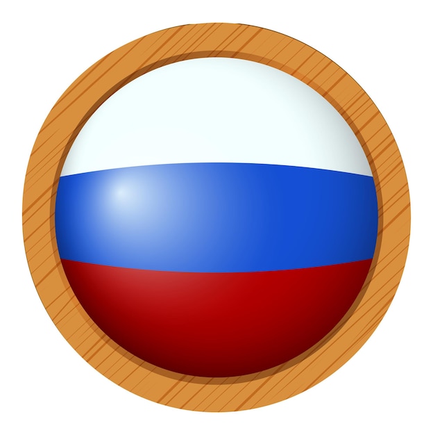 Круглый значок флага россии