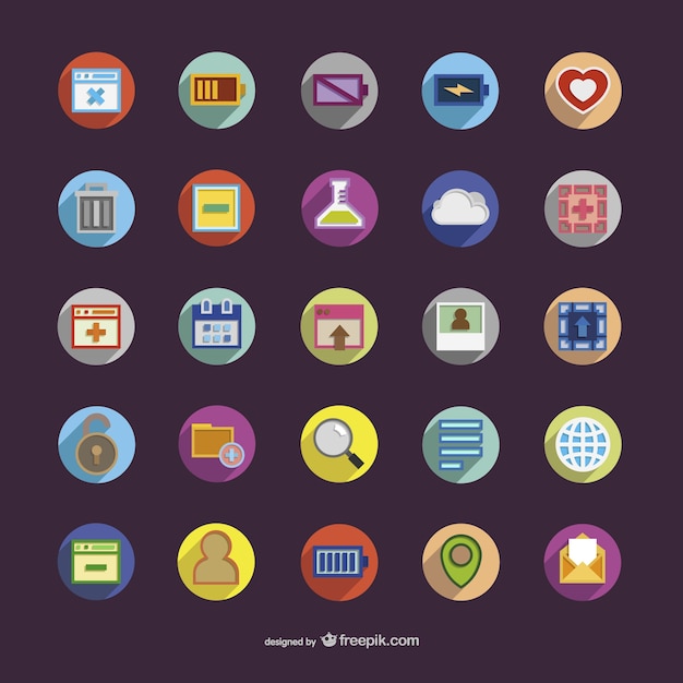 Round icons with colors