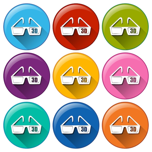 Free vector round icons with a movie eyewear