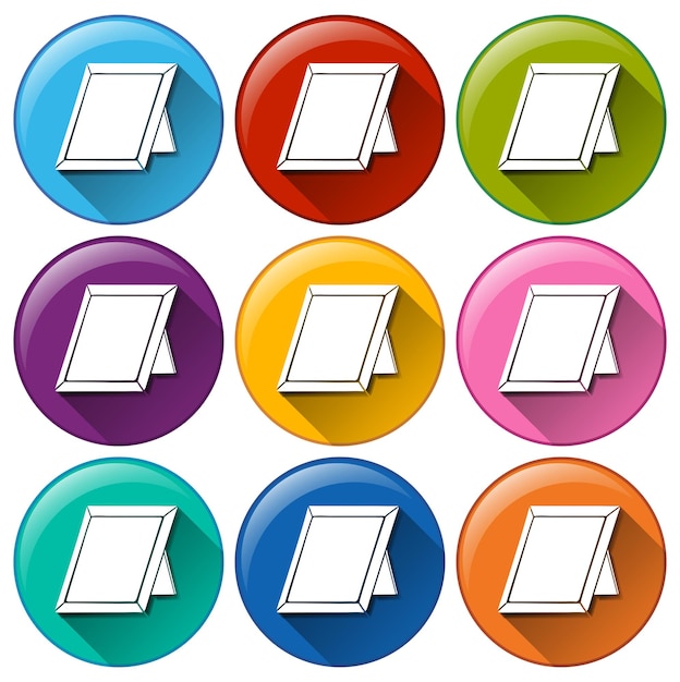 Free vector round icons with picture frames