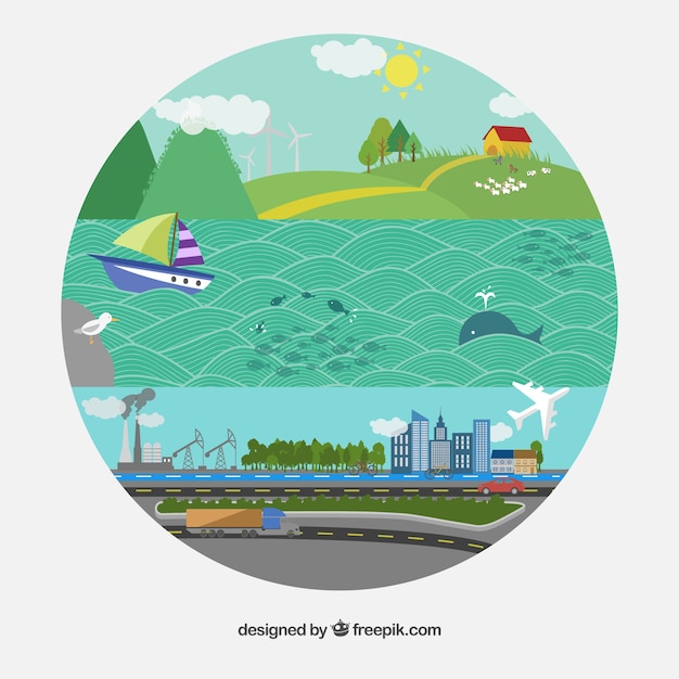 Round illustration for earth day