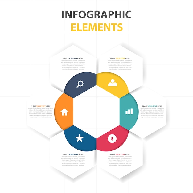 Round infographic business template