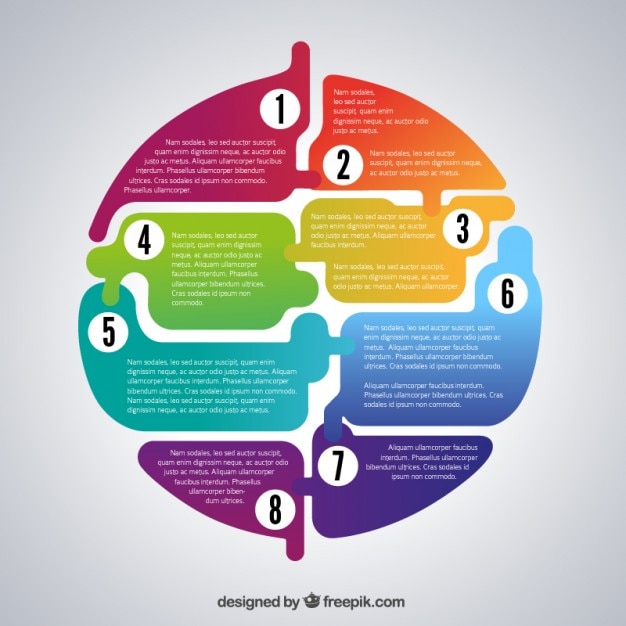 Free vector round infographic in colorful style