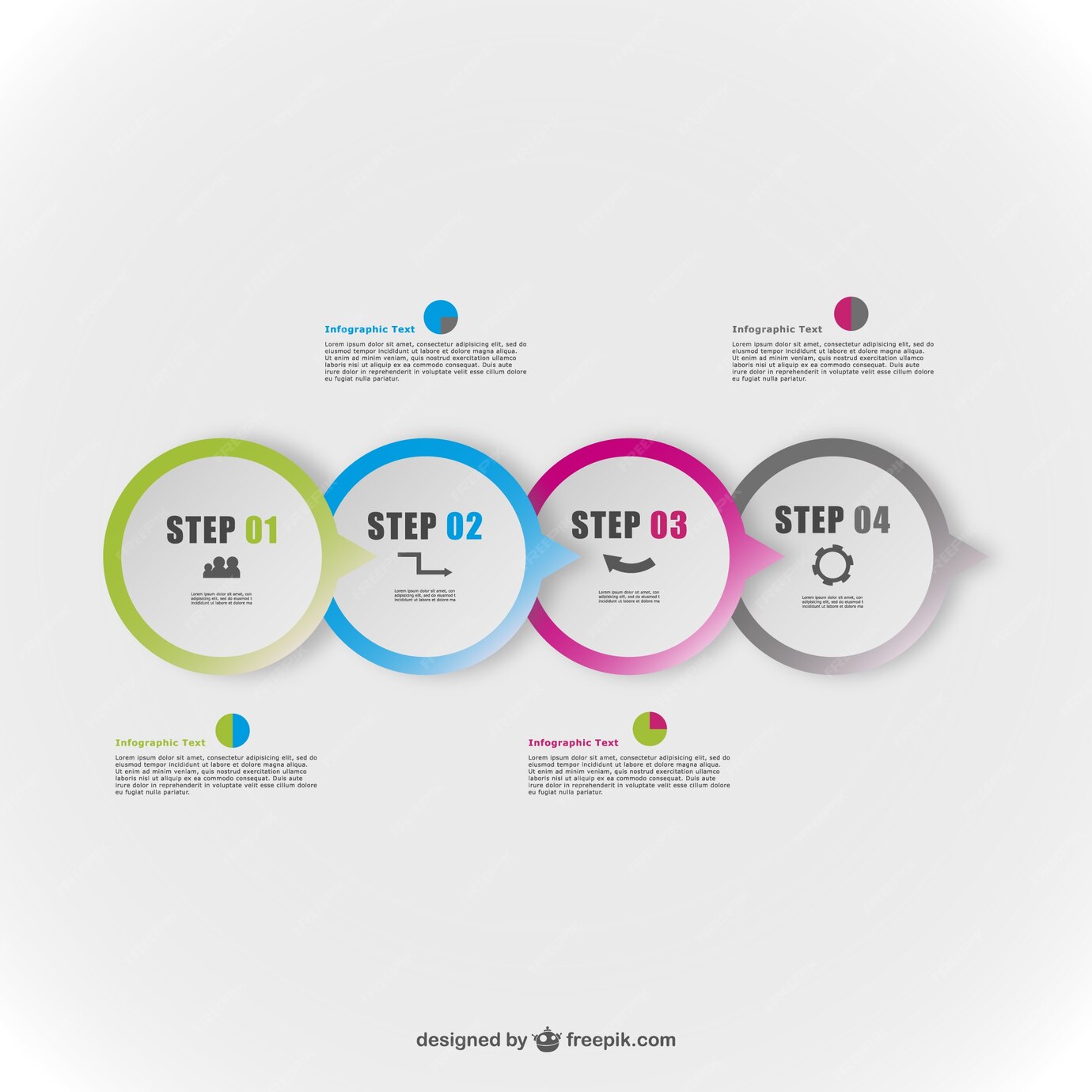 Free Vector | Round infographic in different colors