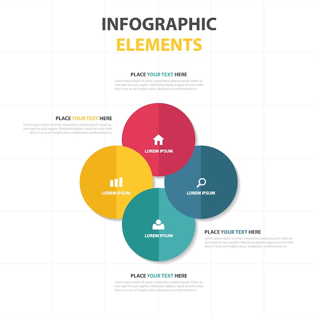 Цветной абстрактный круг бизнес-инфографический шаблон