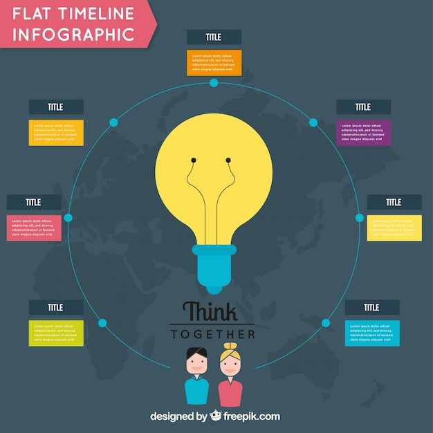 Free vector round infographic with light bulb