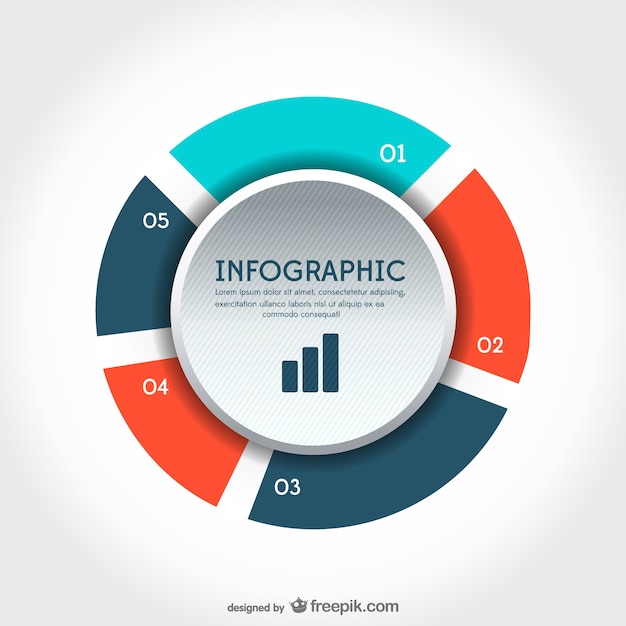 Бесплатное векторное изображение Круглый infography вектор метки