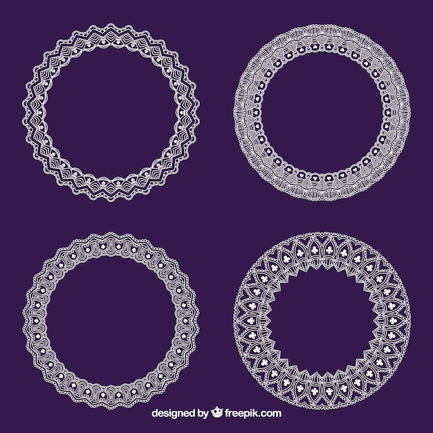 Free vector round lace frames