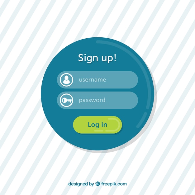 Free vector round login form template