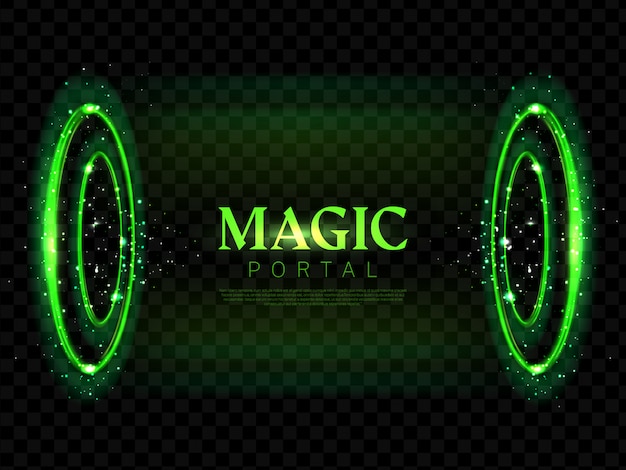 Free vector round magic portal neon background