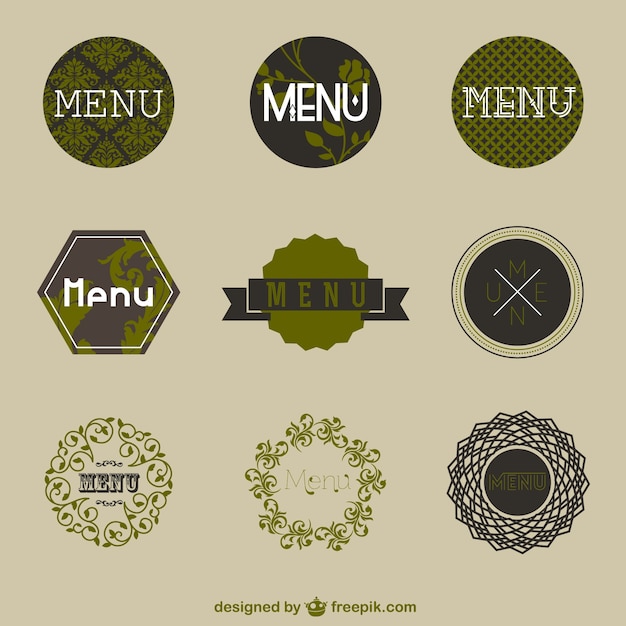 Vettore gratuito menu vettore dell'annata libera badge