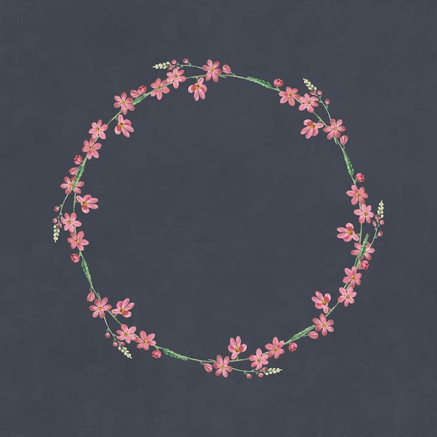 Round mixed flowers frame