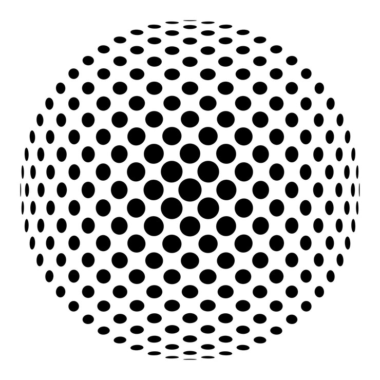 Free Vector round monochrome screen tones isolated on a white background vector illustration
