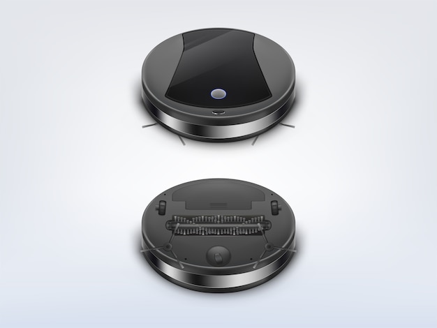 Free vector round robot vacuum cleaner top