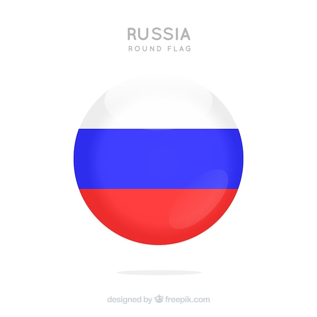 Round russian flag background