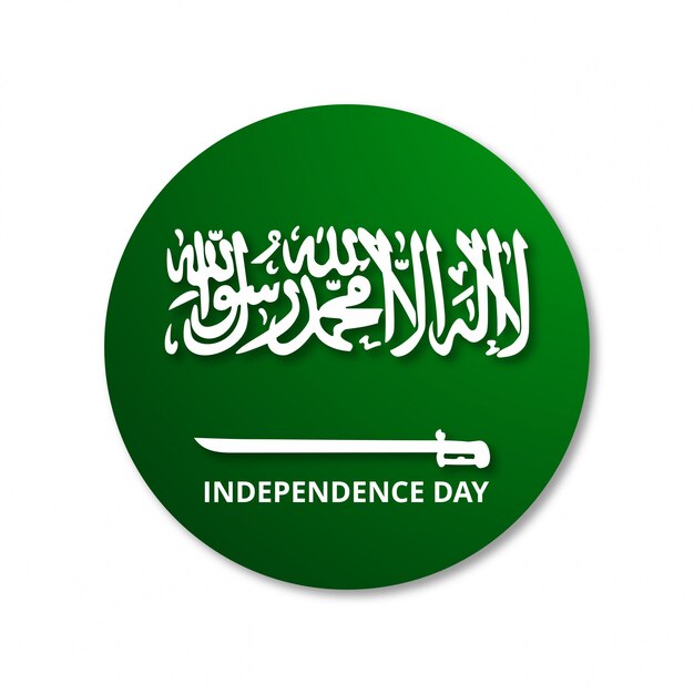 Саудовская Аравия Абсолютный флаг с надписями День независимости