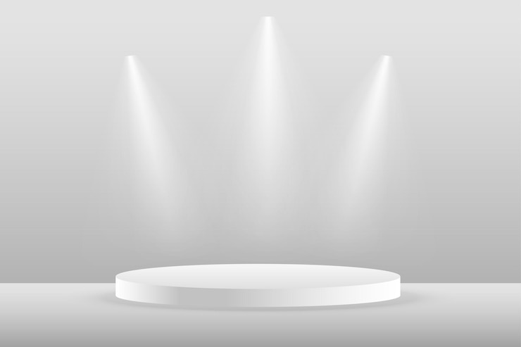 無料Vector スポットライトの効果を搭載した 3d ペデスタルの背景