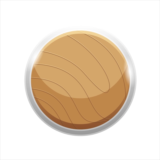 Free vector round shield wood shape illustration design cartoon style