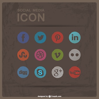 Round social media icons