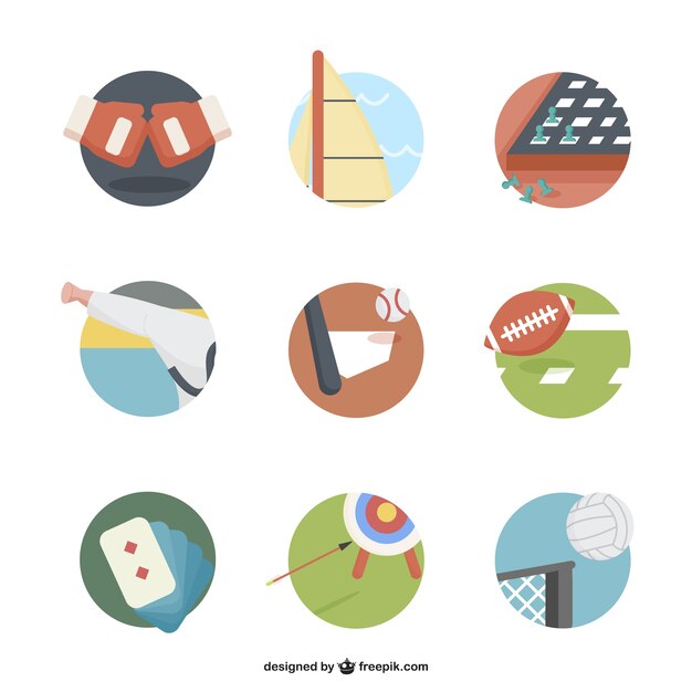 Round sports icons