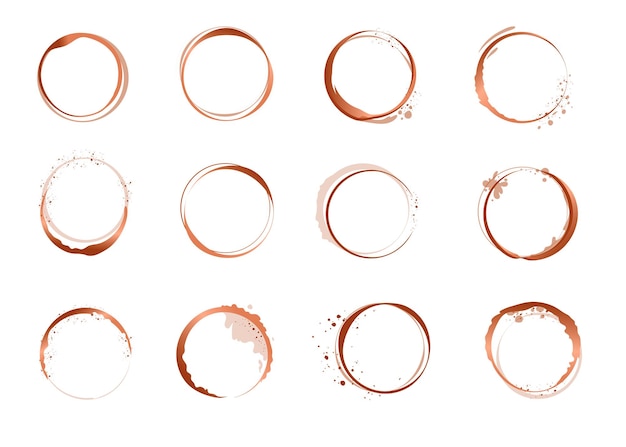 Round stains isolated on white