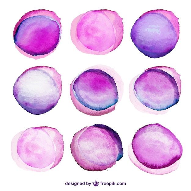 Round stains in watercolor style