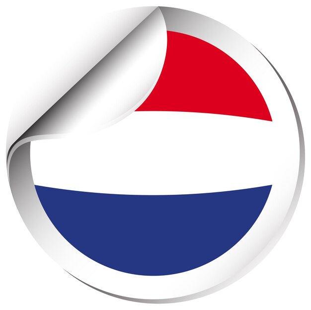 Round sticker design for flag of Netherland