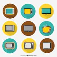 Free vector round tv icons